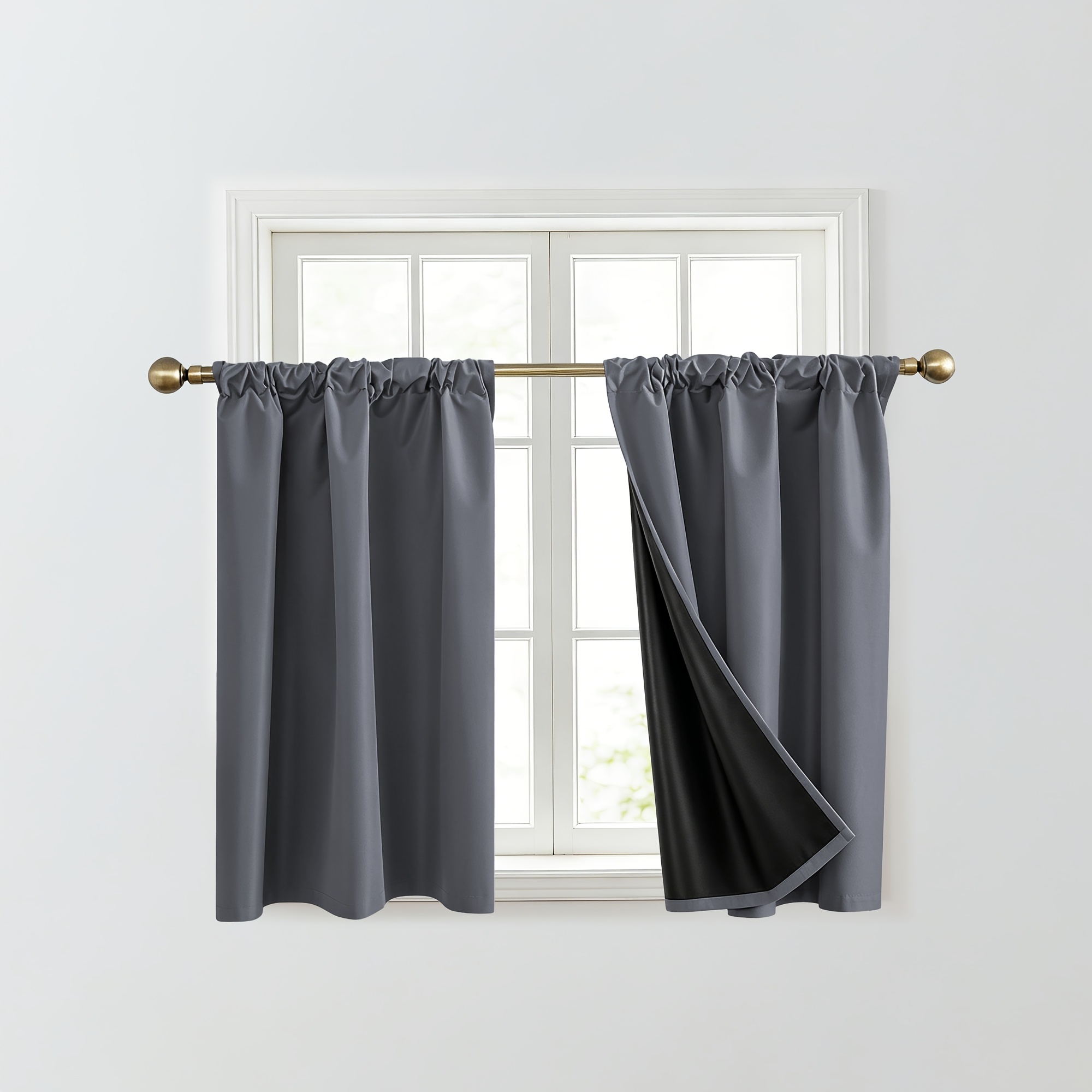 TEMU 2 Panels 100% Blackout Curtains For Bedroom Living Room, Rod Light Blocking Thermal Insulated Window Curtains, Privacy Protection Home Decor.