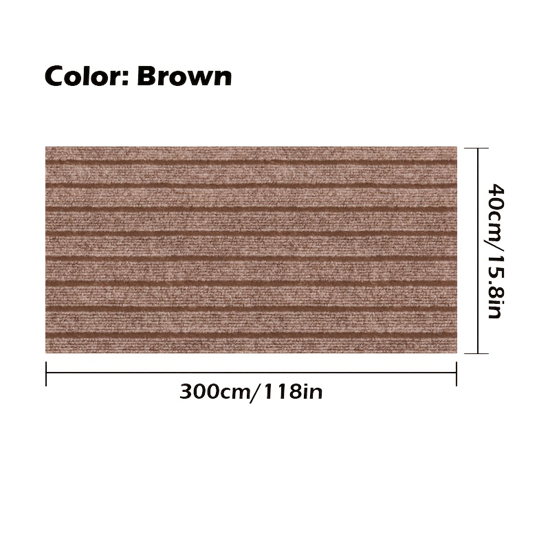 TEMU 1 Roll 40cm X 300cm 5mm Thick Self-adhesive Xpe And Polyester Fiber Decorative Wallpaper | Striped Multicolor Thickened Carpet Sticker | Cut, No