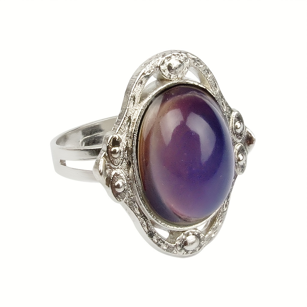 Boho Vintage Court Gemstone Mood Ring for Women