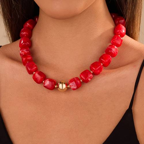 square beaded necklace dopamine beads for a brightening effect bohemian neck accessory gift for in colors from