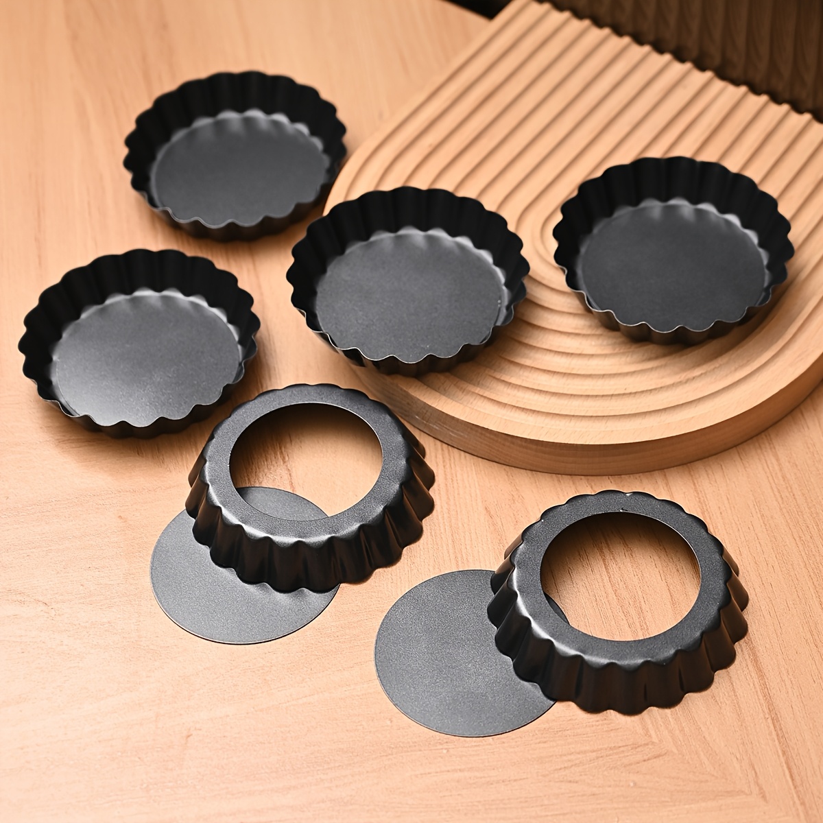 4-inch Mold Round Movable Bottom Mold Chrysanthemum Movable Bottom Pie Plate Tart Plate Pizza Plate Baking