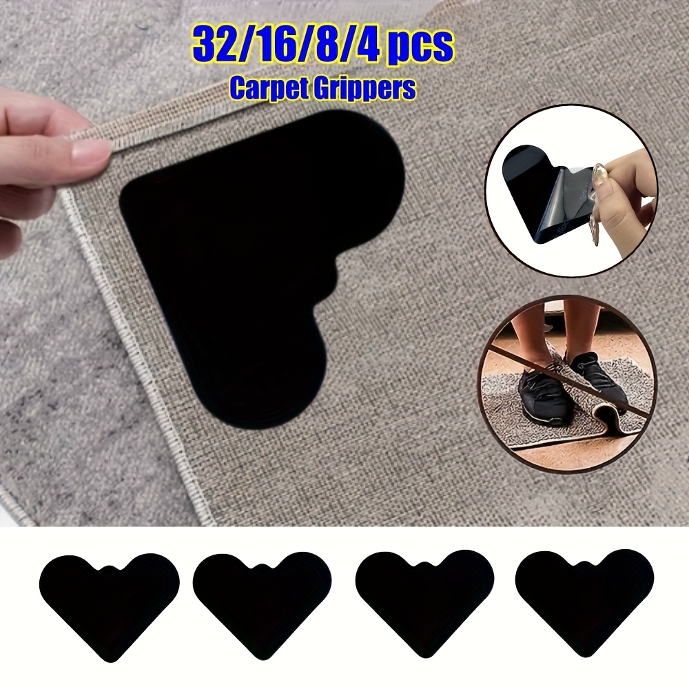 

4/8/16/32pcs Anti-slip Carpet Sticker Self Adhesive Washable Rug Gripper Bath Mats Prevent Sliding Pads For Kitchen Bathroom Hallway