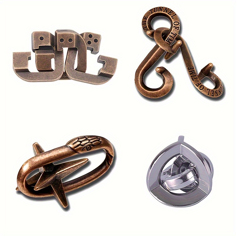 8pcs/set Metal Iq Disentanglement Unlock Puzzle Game Toy Set Wholesale  Chinese Ring Puzzle Diy Brain Teaser, Stress Relief