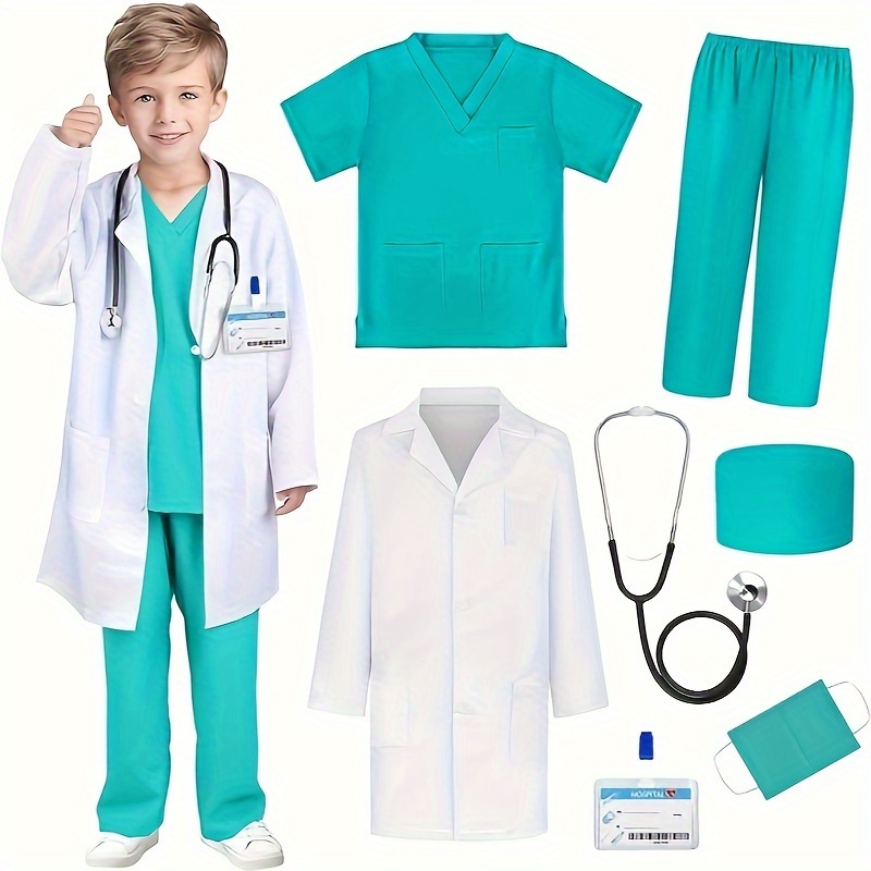 

Ginmic Doctor Costume For Lab Coat For Kids Real Stethoscope, Girls And Boys Halloween Costumes For 3-12...