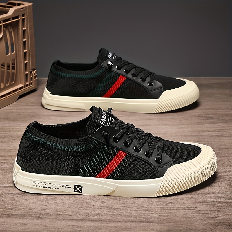 mens slip resistant breathable low top sneakers beige white  display picture 3