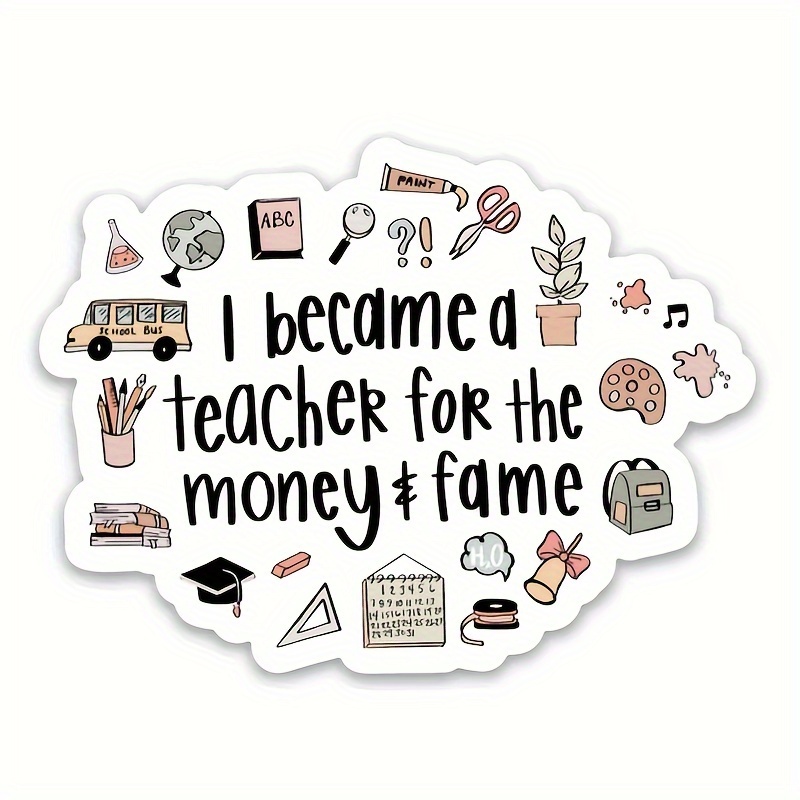 

Teacher's : Waterproof Vinyl Stickers For Laptops & Water Bottles - Perfect Back-to-school Gift, & Easy To Apply