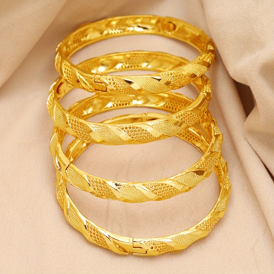 set of 4 elegant   bangles stylish open cuff design for women ideal for weddings and everyday wear Product details 5