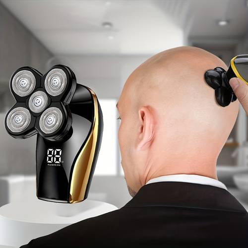 promaster cordless bald head shaver for men with 5 floating rotary fast battery wet dry suitable for bald travel friendly long lasting battery smooth shave