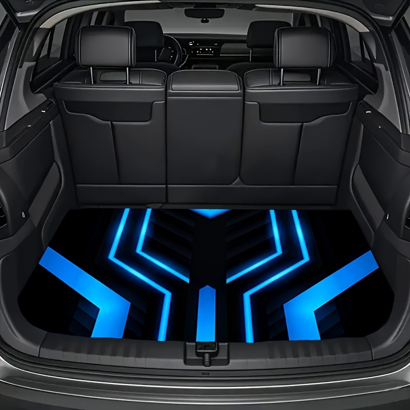 Image of 2d Flat Printing 10 Colors -color Geometric Pattern Car Trunk Mat, , Suitable For Sedans And Suvs, Durable, Easy To Clean, , Keep Car Interior Clean, Car Trunk Mat, Car Additions, Car Interior Care