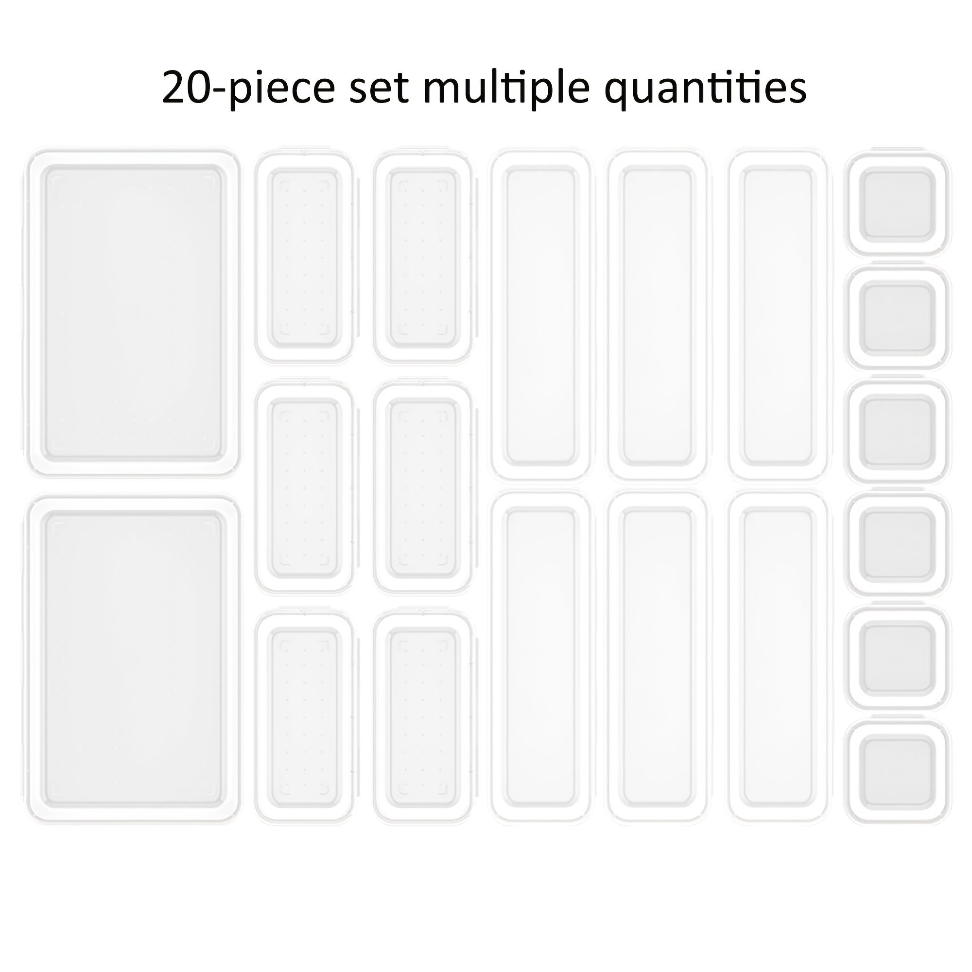 TEMU Set Of 20pcs Of Pp Drawers Featuring An Integrated Cosmetics Storage Box, Designed To And Organize Skincare Products On A Dresser Tabletop. This