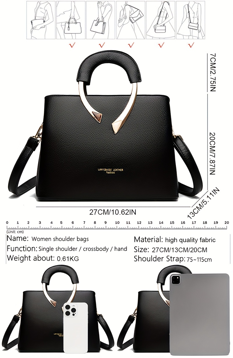 Fashionable Women'S Handbag Made of High-Quality Material, a Easy Shoulder Crossbody Bag with Three Layers And Large Capacity, Vintage Tote Bag