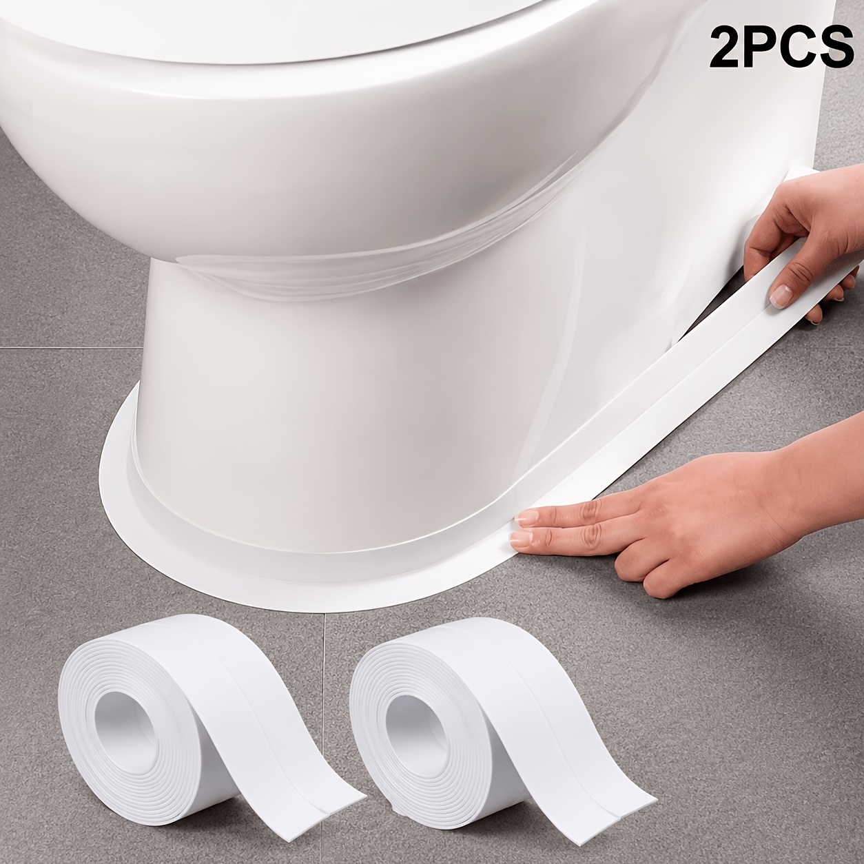 TEMU 2 Rollos (119.7 Pulgadas) Cinta de Autoadhesiva de Resistencia, Cinta, Adhesivo y Sellador , para Sellar Bañeras, Inodoros, Etc., Adecuado para