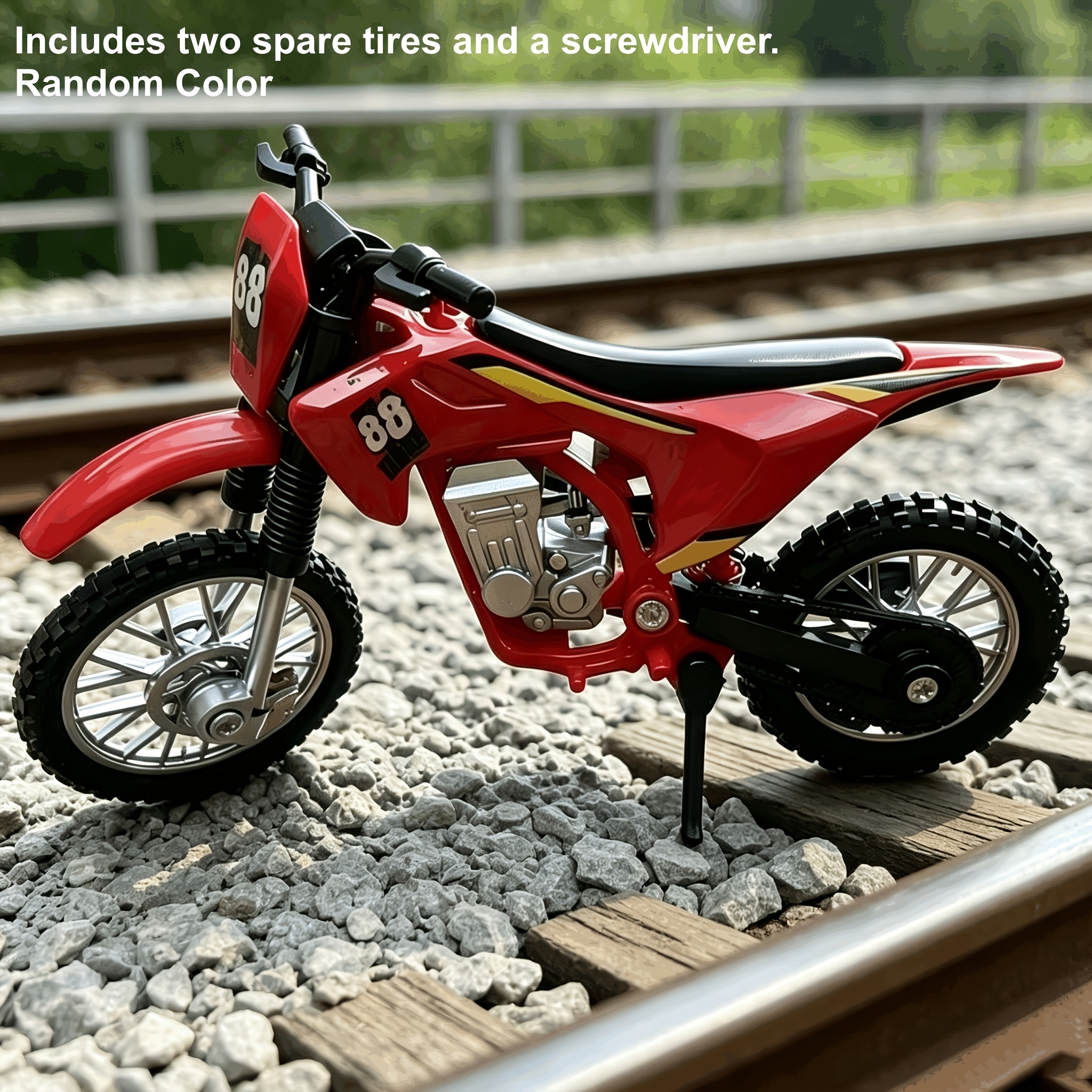 TEMU Miniature réaliste de moto en métal moulé , motocross tout-terrain, jeu de véhicule pour enfants, garçons, filles, cadeaux, couleur aléatoire
