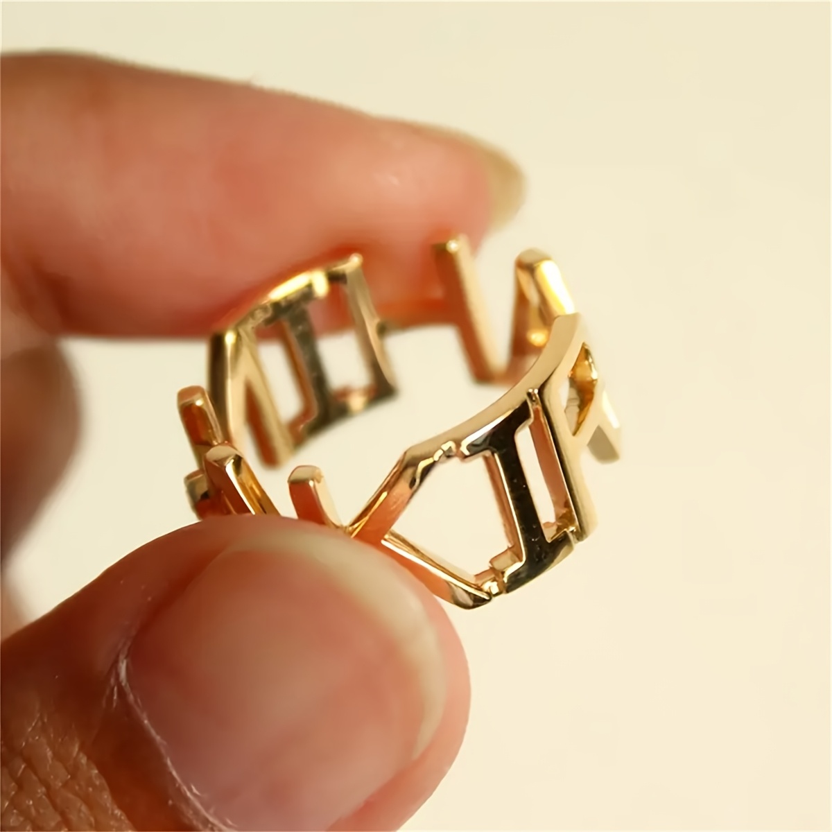 TEMU Custom Stainless Steel Rings With Full Alphabet Names, Exquisite And Elegant, Stylish And Personalized, Perfect Name Ring Gifts For Like Mothers