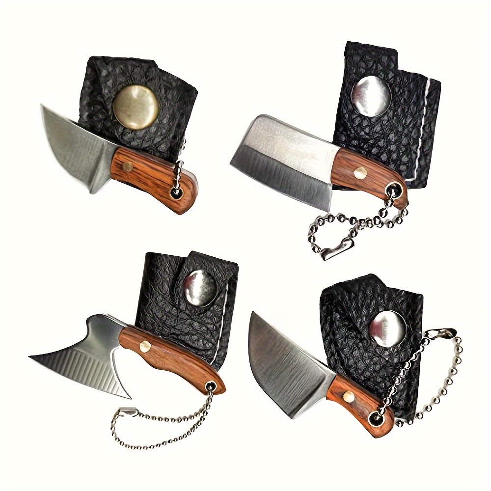 TEMU 4pcs Knife Set Knife Sheaths And For , Cutting Fruits And Necklace Pendant Decor