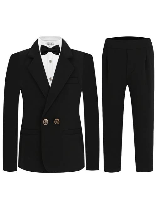 Boys suit set, suit vest, pants, tie, suitable for piano , performances, weddings, birthdays, formal occasions, formal dress, daily wear (suit+vest+pants+tie), excluding white shirt