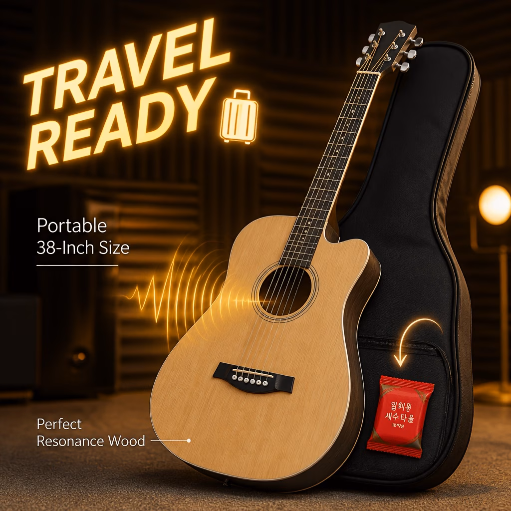 38 Inch Cutaway Acoustic Guitar, Easy Fret Press for Beginners,...