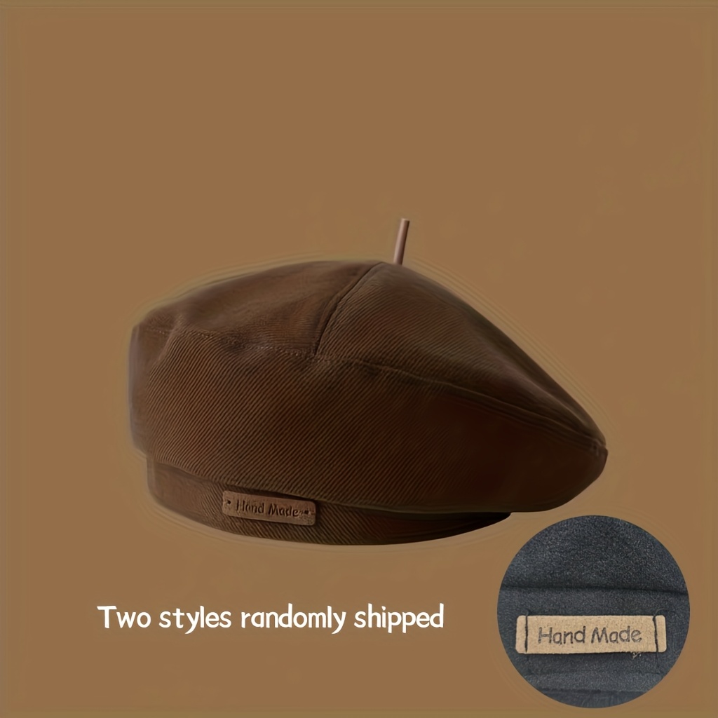 TEMU Christmas Gift Unisex Tweed Beret Hat, Random,fashionable Autumn/winter Face-slenderizing Internet Celebrity Versatile Spring Summer Octagonal