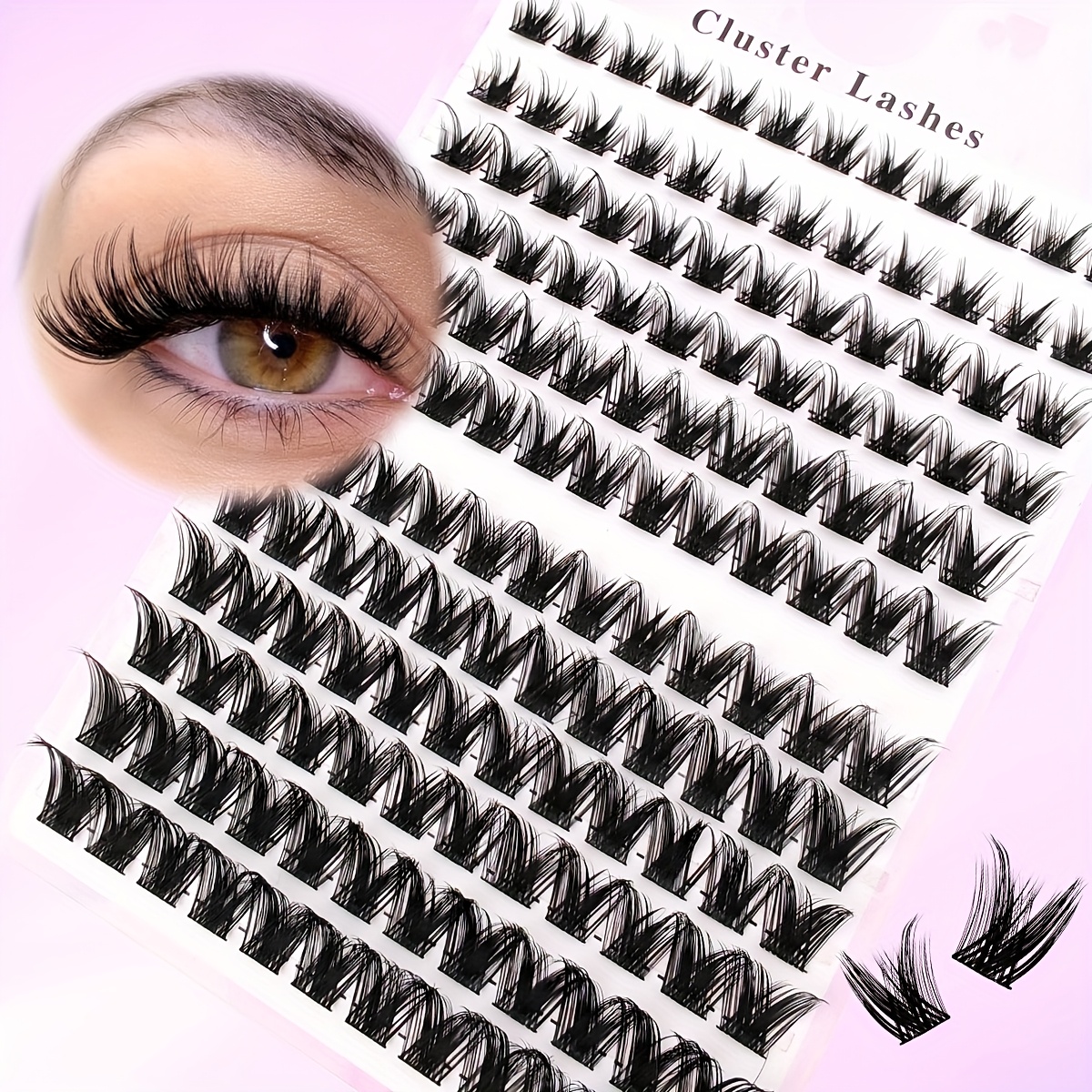 144pcs Cluster Lashes 8-16mm Wispy Individual Lashes Natural Look Lashes Cute Fluffy Cluster Lashes Diy Eyelash Extension