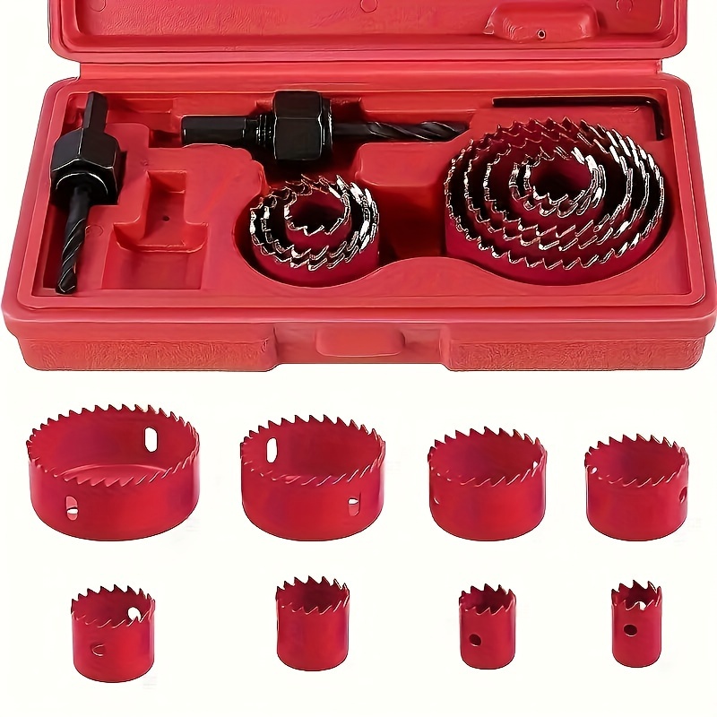 TEMU Item Sets Carbon Steel Woodworking Drill Bit Set, Triangle Shank Drills For Wood, Plastic, And Drywall, With Case