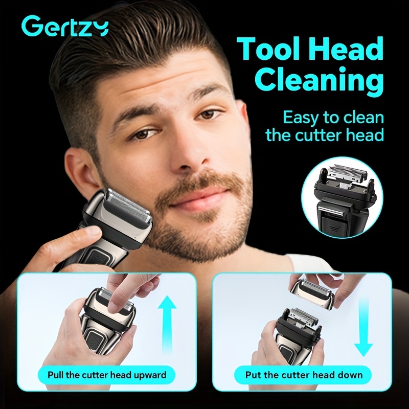   usb rechargeable mens shaver with   trimmer lithium battery   cartridges washable   ideal fathers day gift   shaving system modern shaving durable   shaving accessories Product details 3