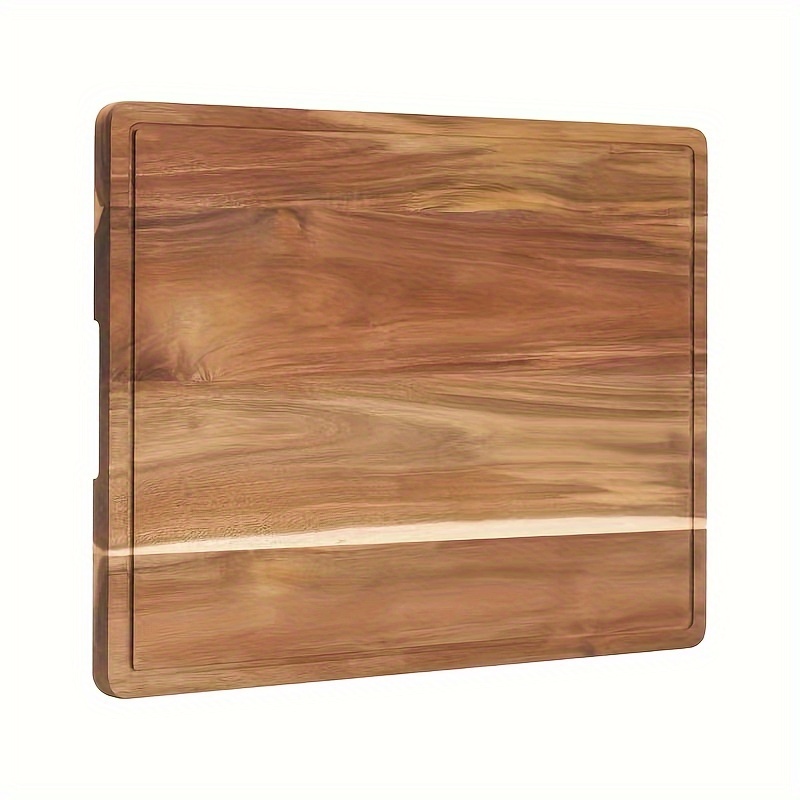 

1pc Premium Wood Cutting Board - Double-sided, Kitchen For Fruits, Vegetables, Meat - Essential Apartment Cooking Accessories, With Sink,