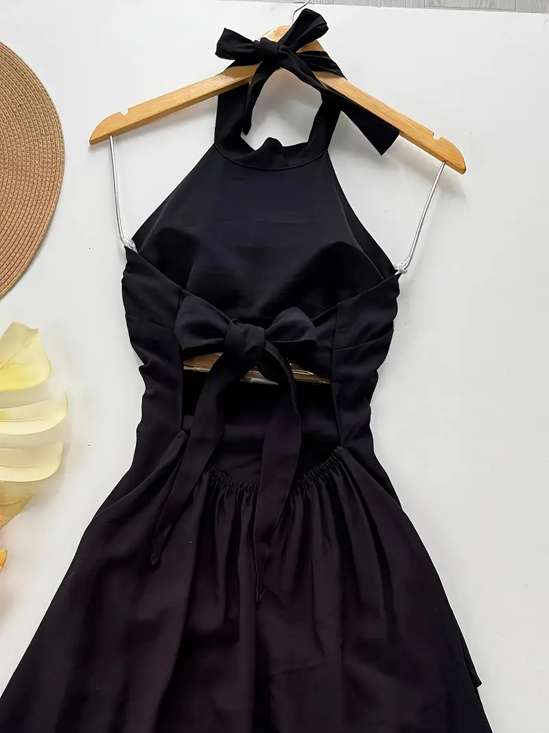 halter tie long dress asymmetrical slit ruffle evening - Temu Mauritius halter tie long dress asymmetrical slit ruffle evening - Temu Mauritius