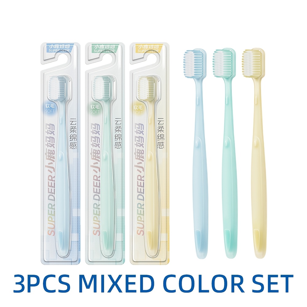 SUPERDEER Soft Bristle Wide Head Toothbrush - 3pcs Set