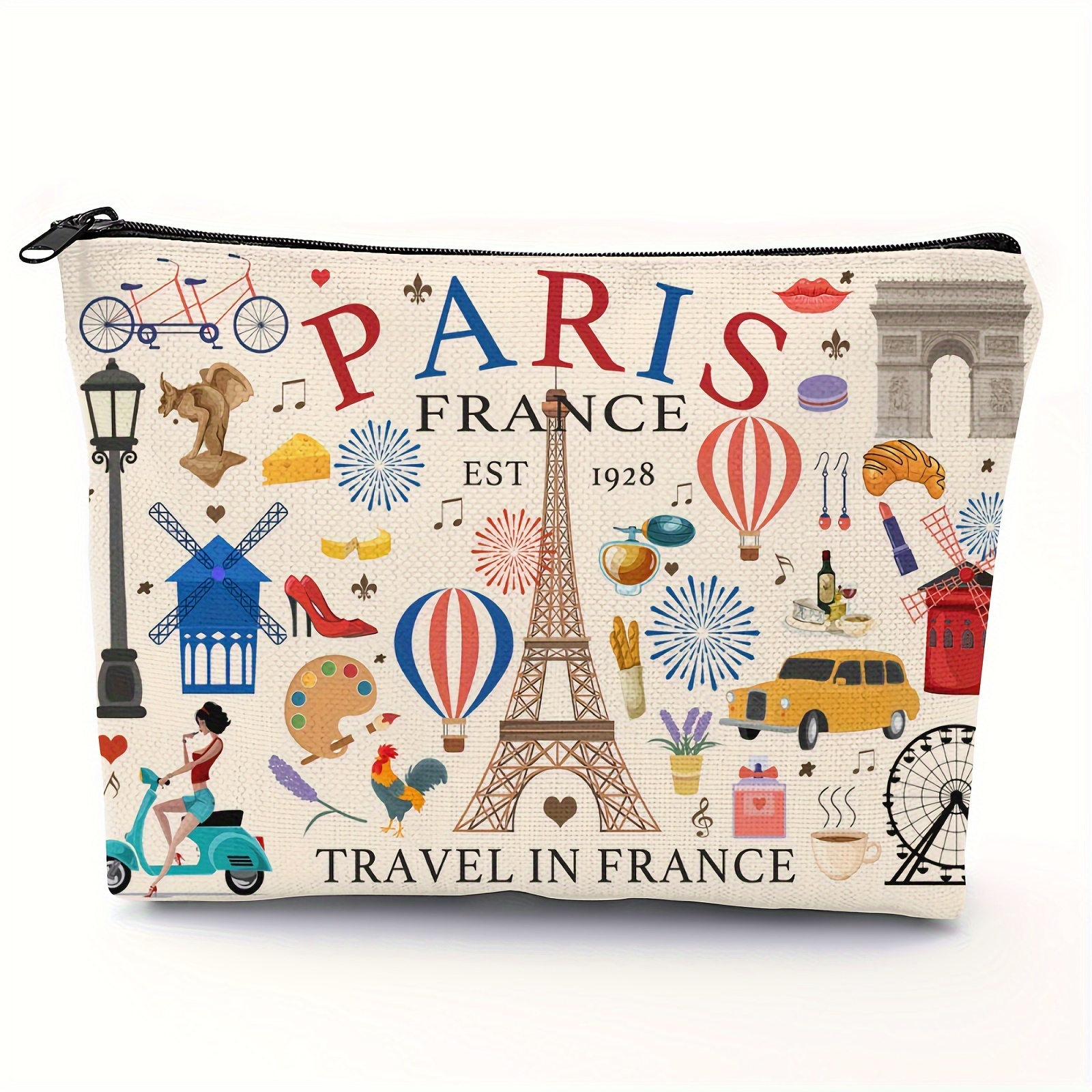 

Funny Paris Travel Gifts For Women Makeup Bag France Birthday Mothers Day Anniversary Cosmetic Bag Travel Toiletry Bag Travel Essentials Friendship Gifts For Girls Sister Travelers
