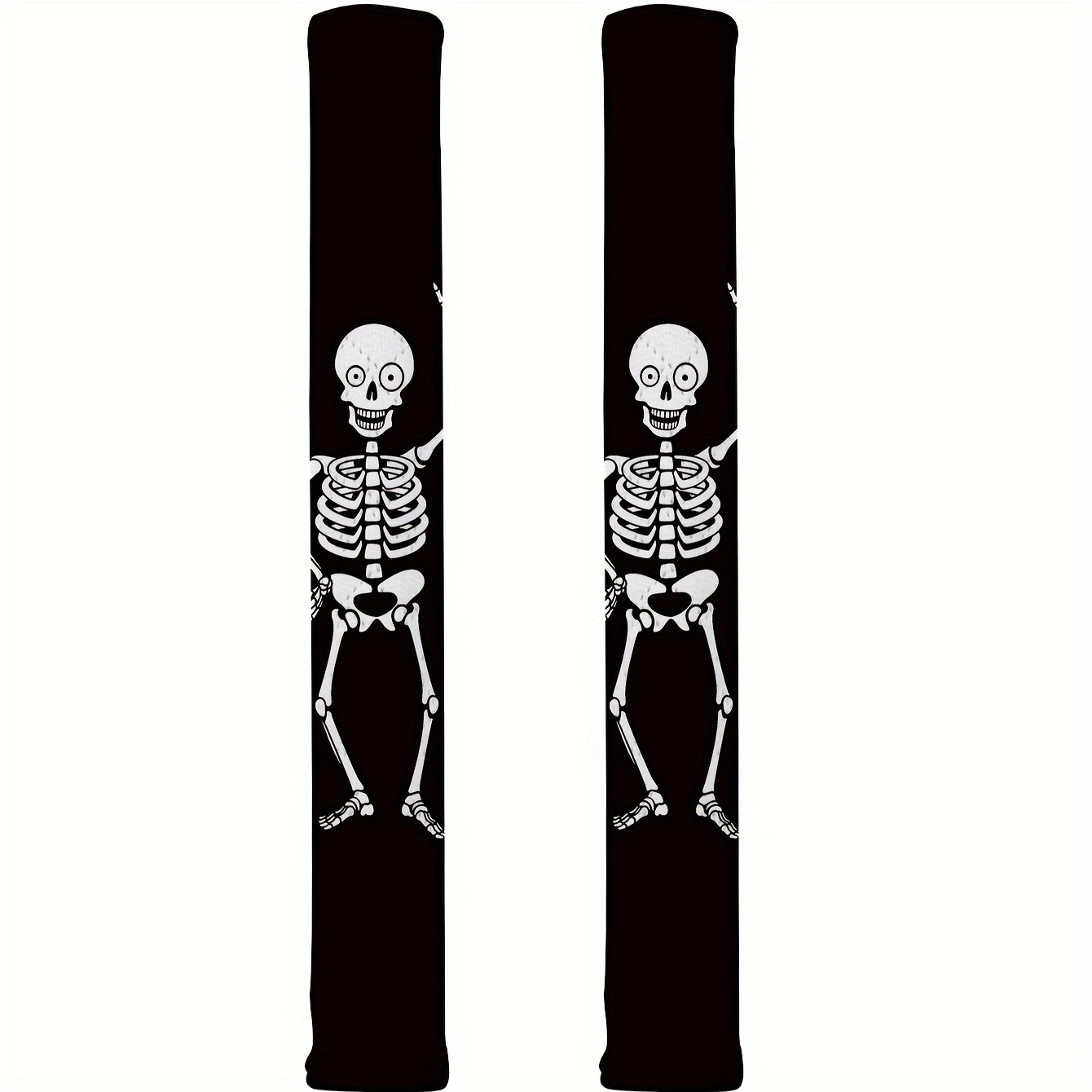 

Halloween Skeleton Digital Print Refrigerator Door Handle Covers (1 Pair), Fabric Material With Multiple Components, Protective Slip-on Handle Grips