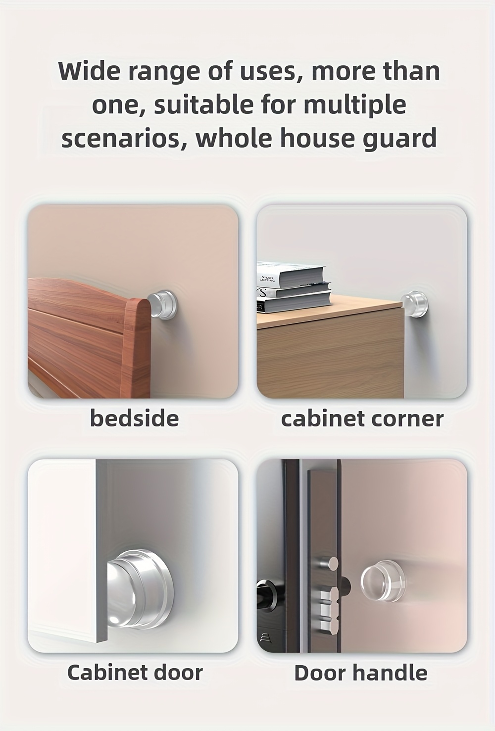 Силиконовый прозрачный дверной стопор ограничитель 40х25 мм