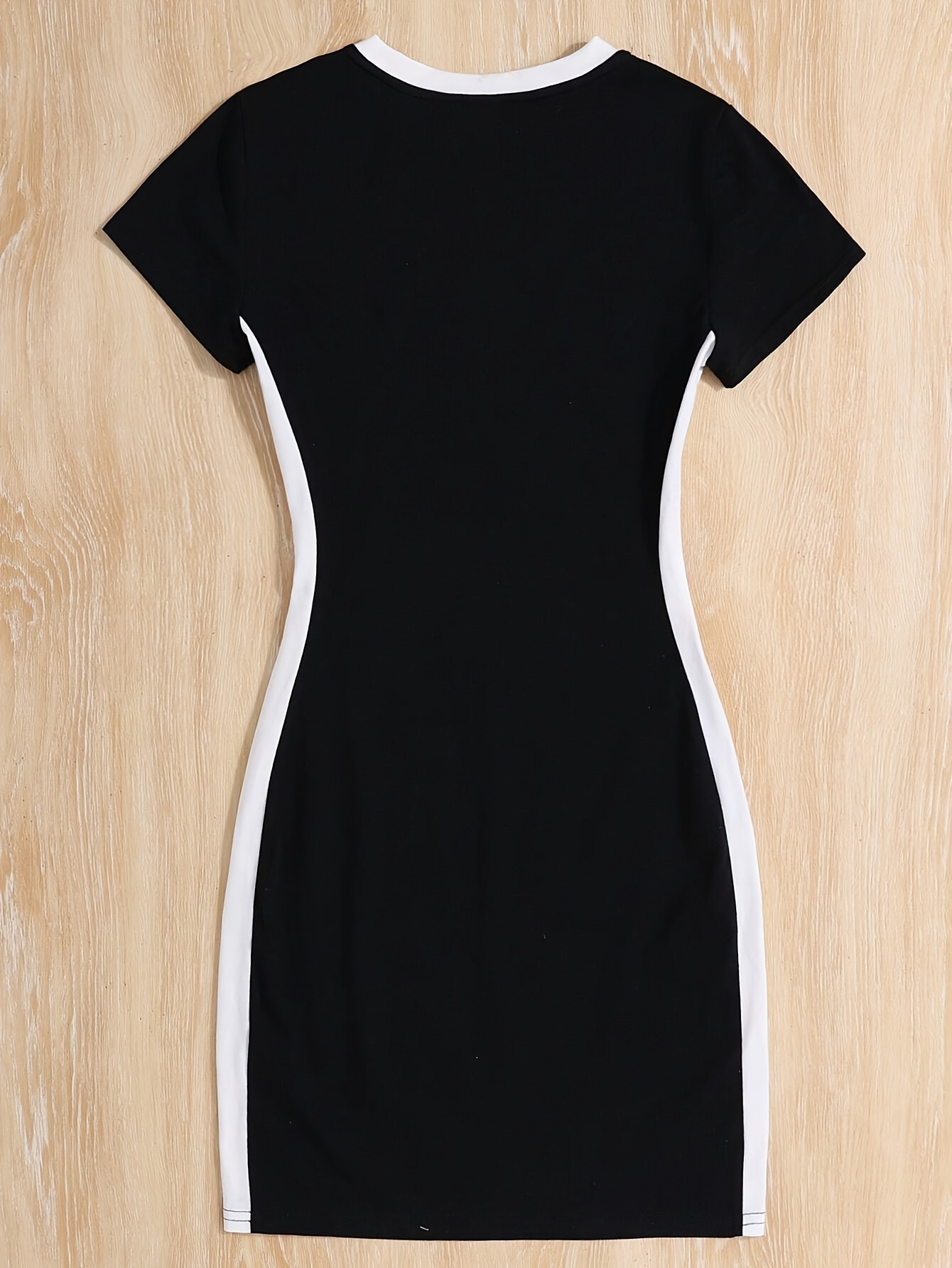 pretty girl black white contrast knit casual streetwear - Temu Oman