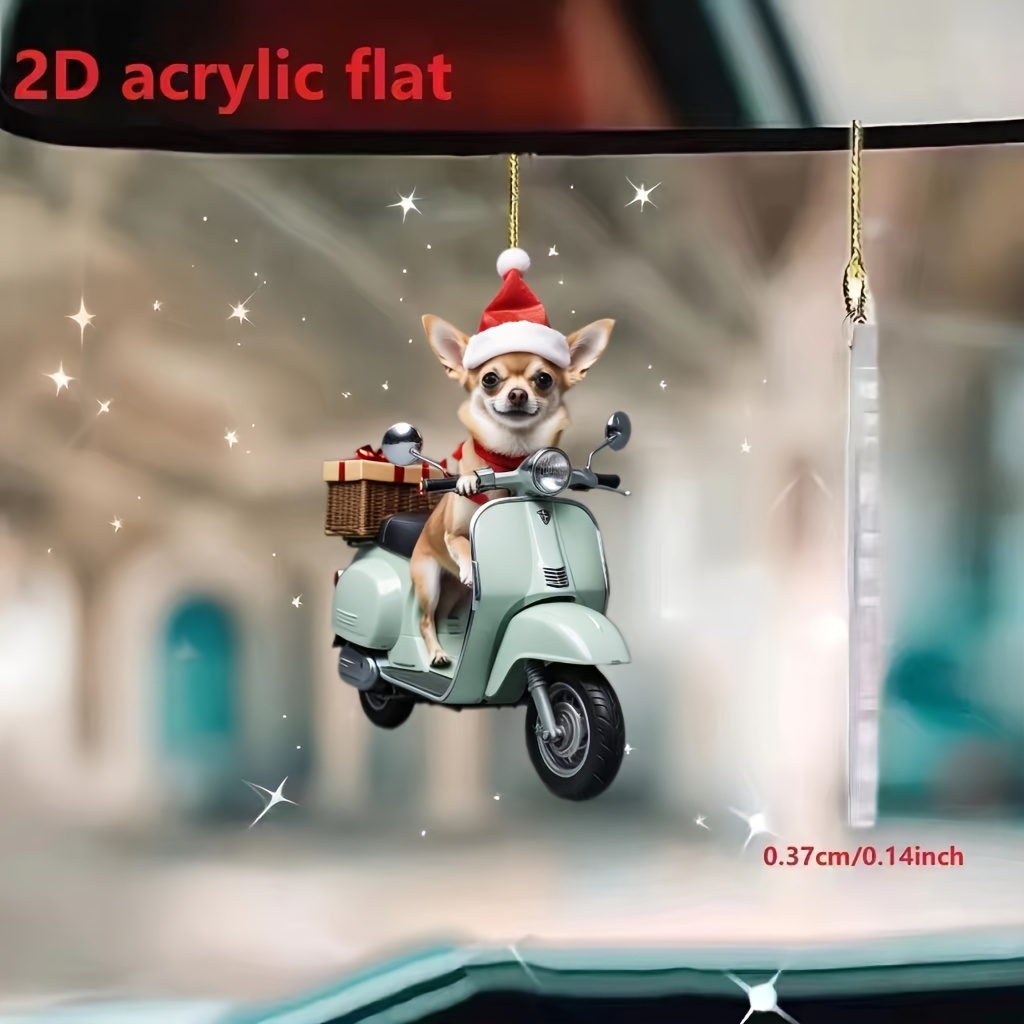 

1pc Christmas Dog Car Hanging & Keychain - Decor