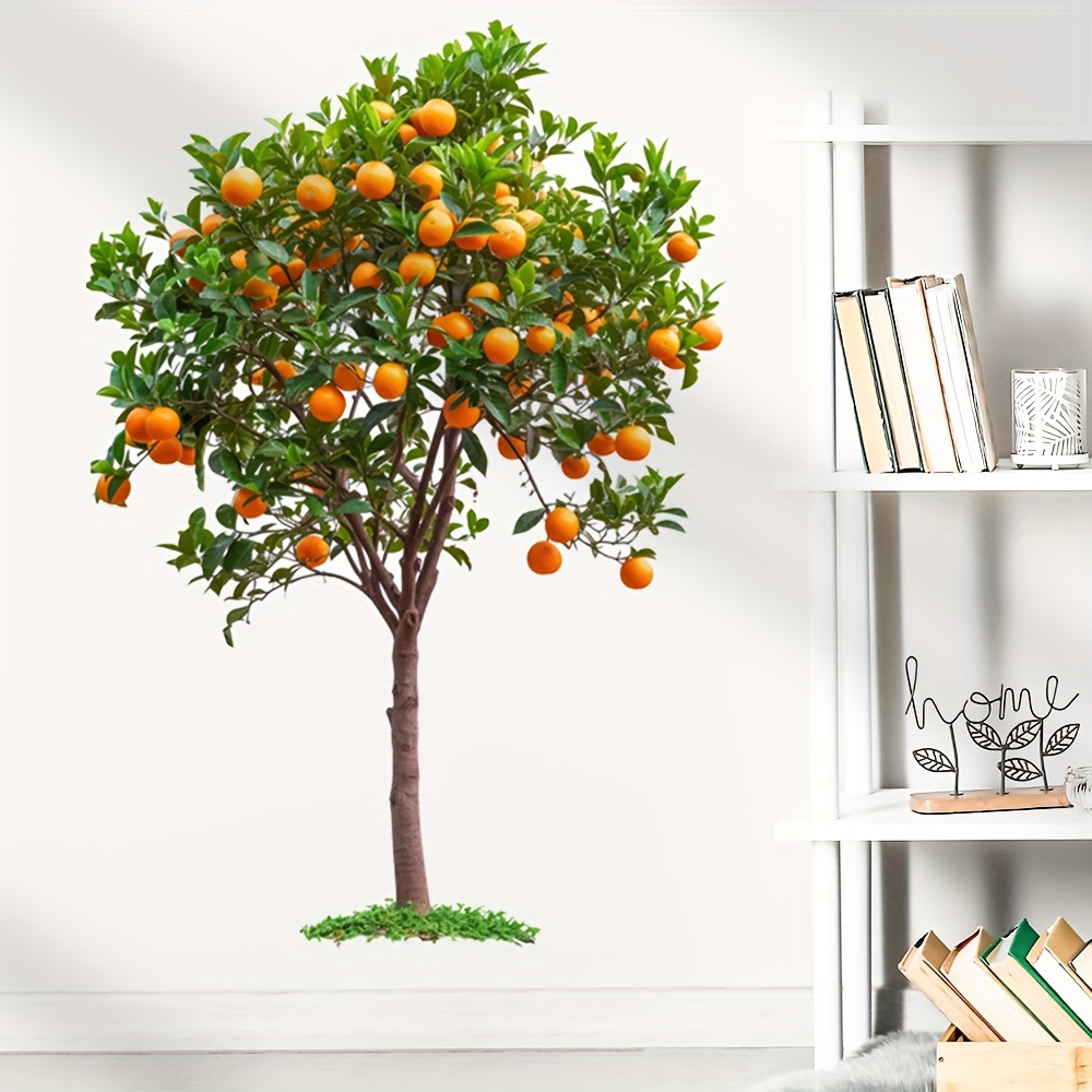 Creative Fruit Tree Green Plant Potted Self-adhesive Wall Sticker, Fresh Living Room Bedroom Entryway Decorative Wall Decal
