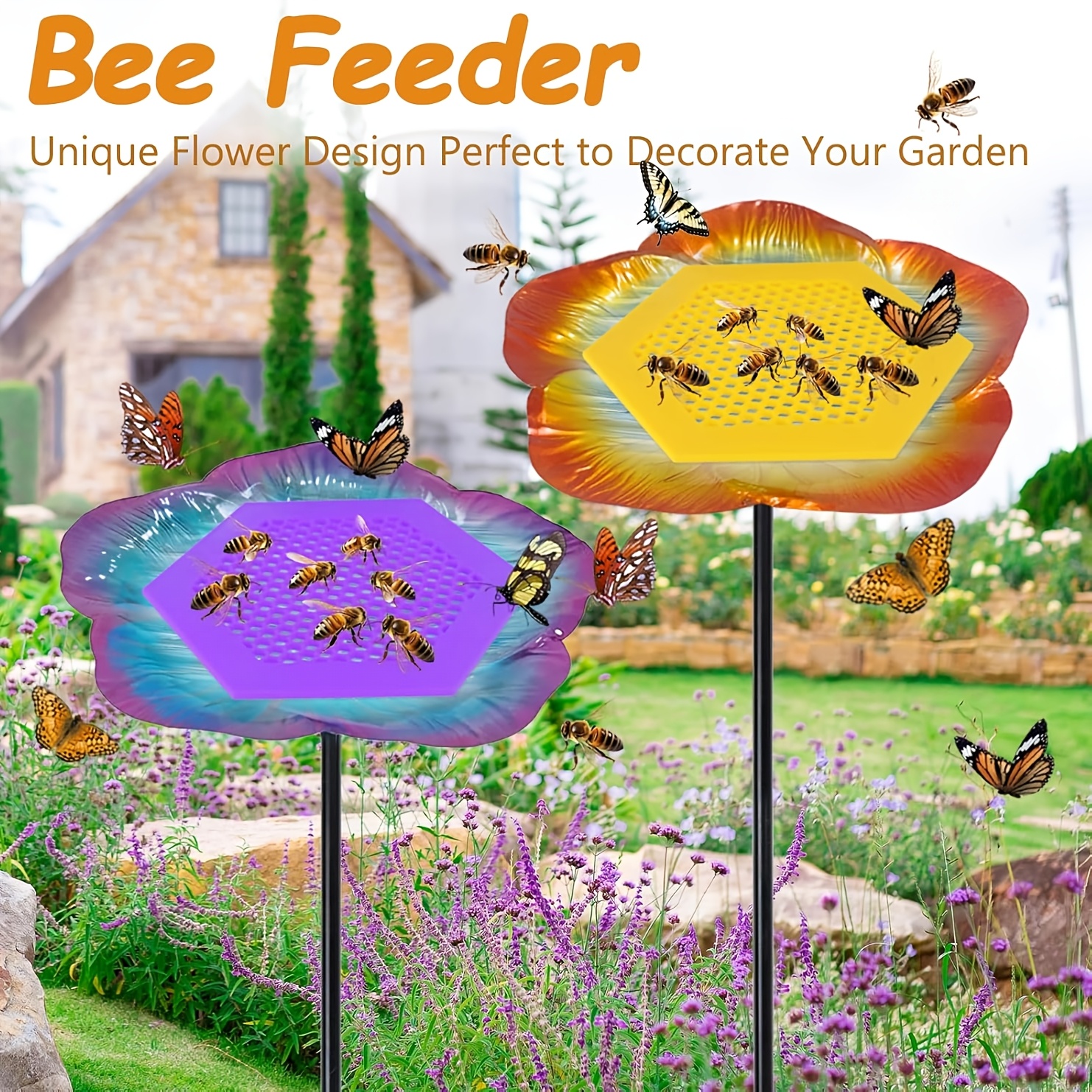 

1pc/2pcs/4pcs/8pcs Waterer Printed Floating Bee , Bee Waterer