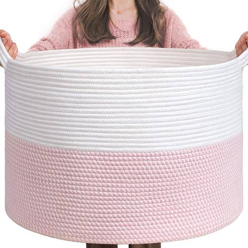1pc cotton rope basket laundry baskets blanket baskets basket with handle comforter cushions storage bin thread laundry hamper 16 x 16 x 14 laundry baskets