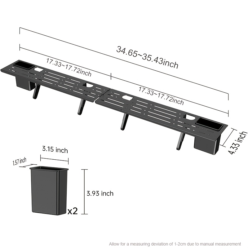 TEMU Étagère supérieure pour TV perçage, plate- de support de montage sur écran de 35,43 pouces de large, haut-parleur, récepteur AV, boîtier