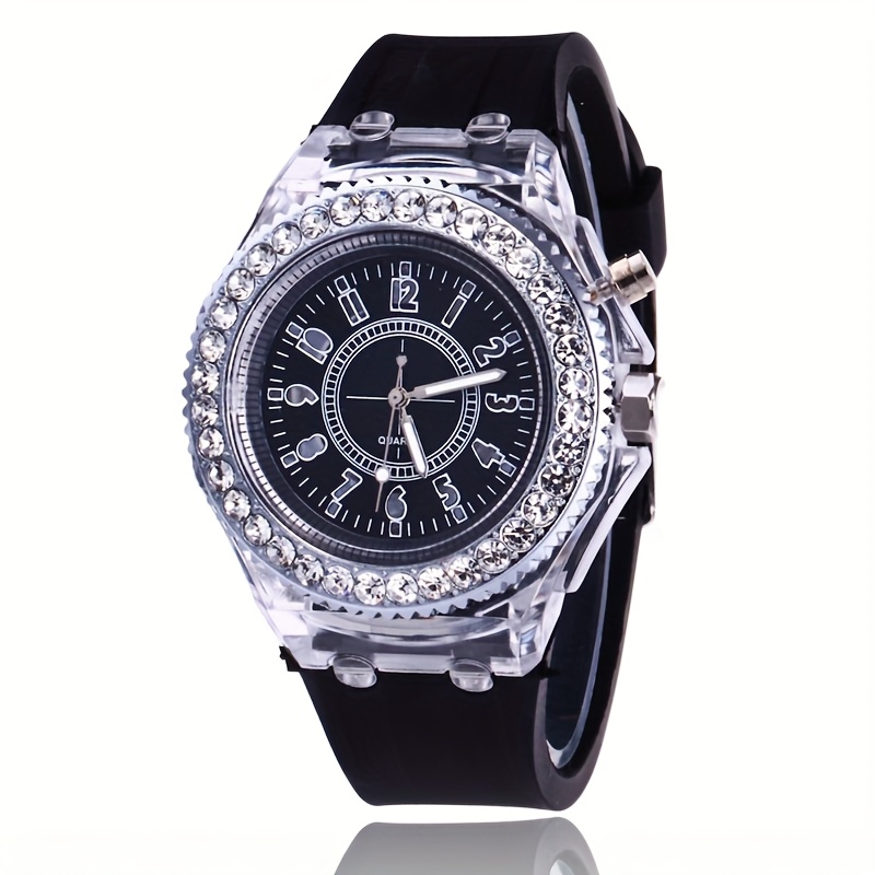 Bright Led Fashion Trendy Unisex Student Couple Jelly Quartz Watch