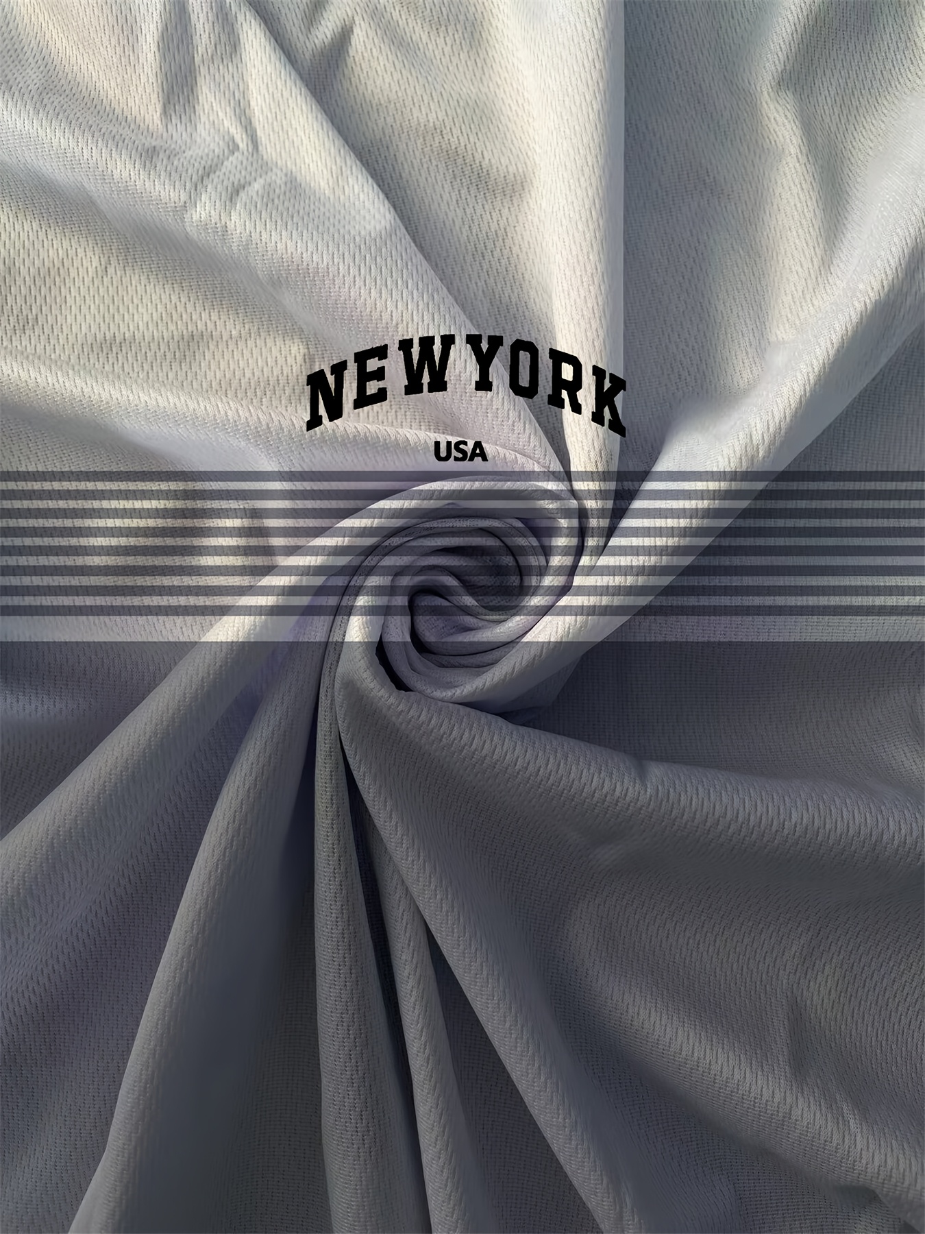 Men's New York USA 3D Print Striped T-Shirt - Casual Summer Sportswear, Oversized Red and White Short Sleeve Tee with Asymmetrical Stripes