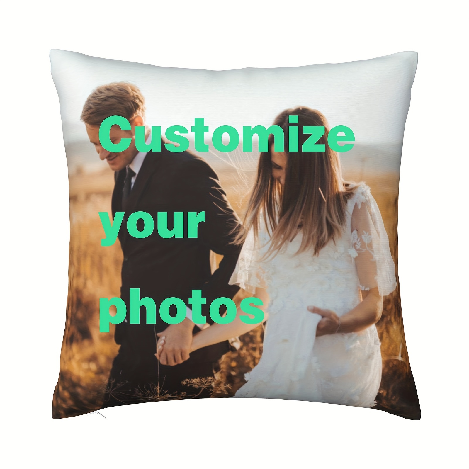 

(customized Photo) 1pc Personalized Pillow Cover, Customized Photo Pillow Cover, Valentine's Day And Valentine's Day Birthday Gift, Single Sided Soft Square Cushion Cover For House Decoration