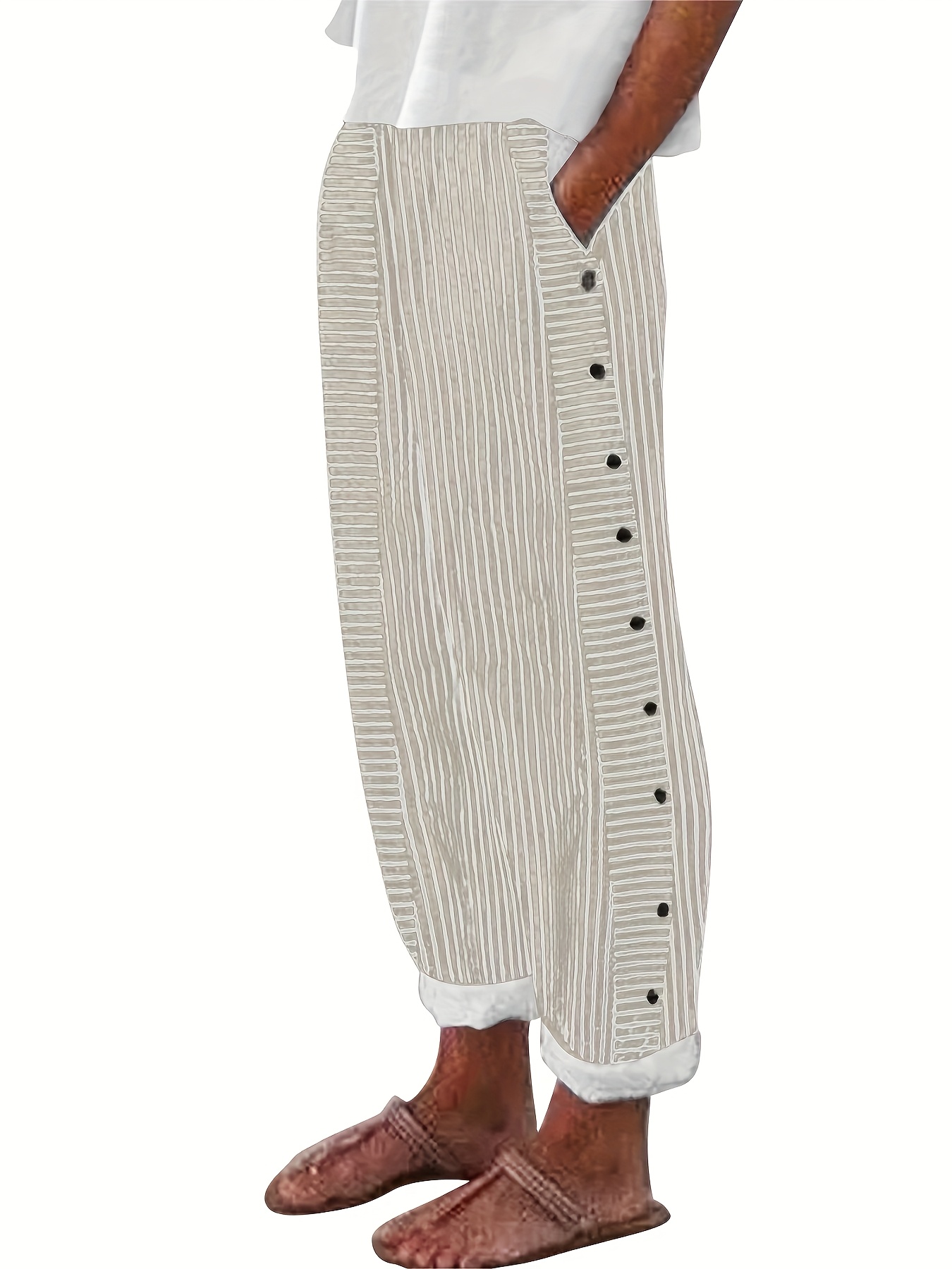 western 2024 new womens striped casual trousers