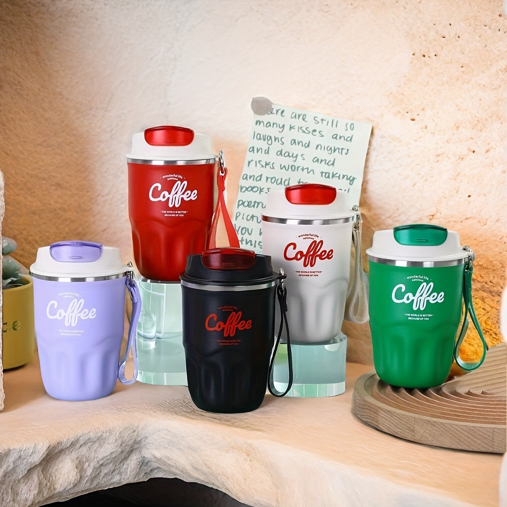 

8- Steel -lid Insulated , Portable Mug , Reusable Container For ,