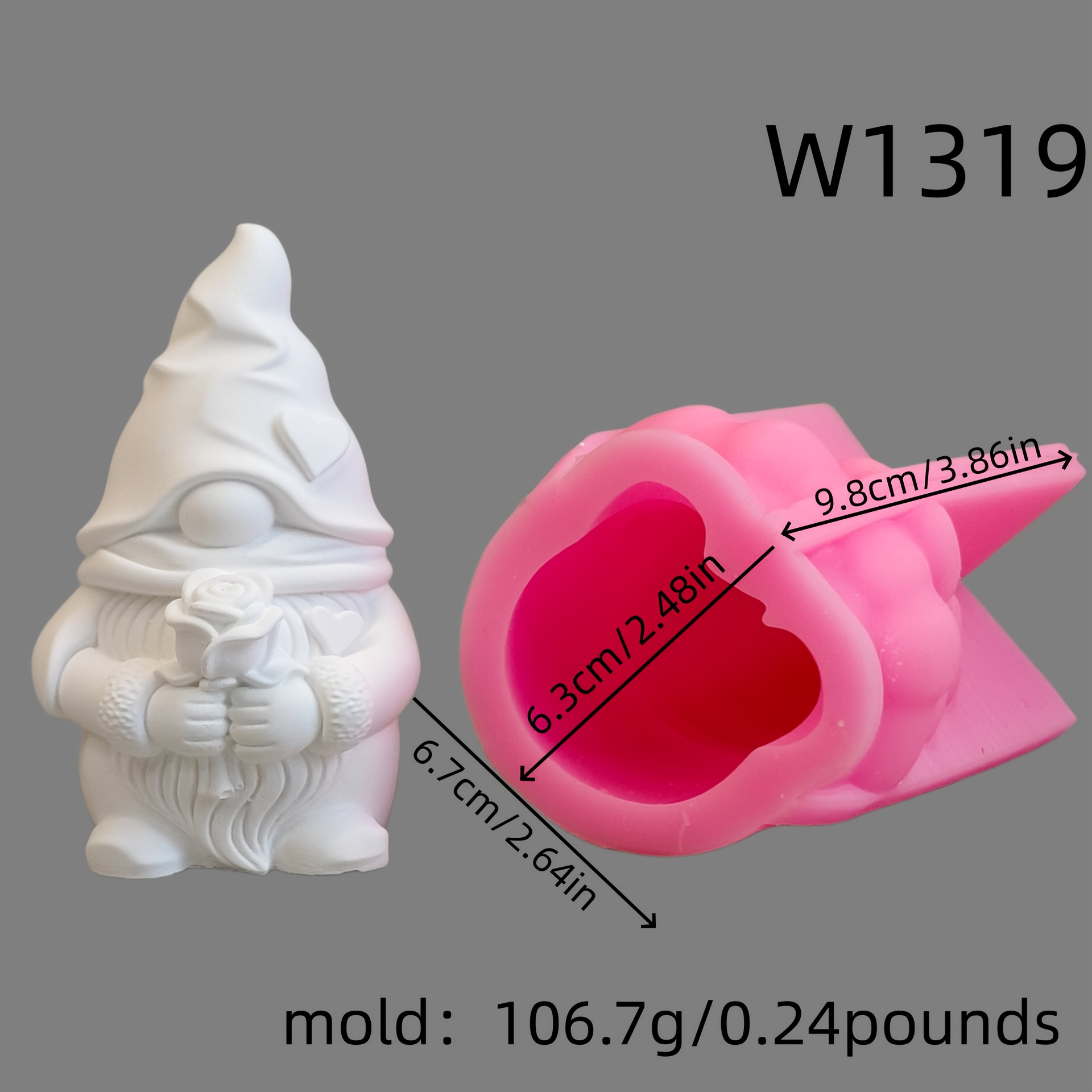 Image of Resin Silicone Mold Rose Dwarf 3d Decorative Silicone Mold Diy Candle Silicone Mold Gypsum Decorative Silicone Mold Home Decoration Epoxy Resin Mold 106.7 W1319