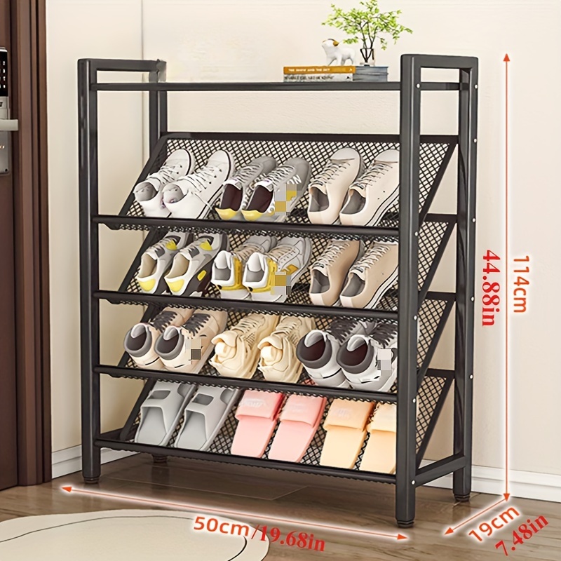 tier metal shoe rack organizer entryway shoe storage 18 24