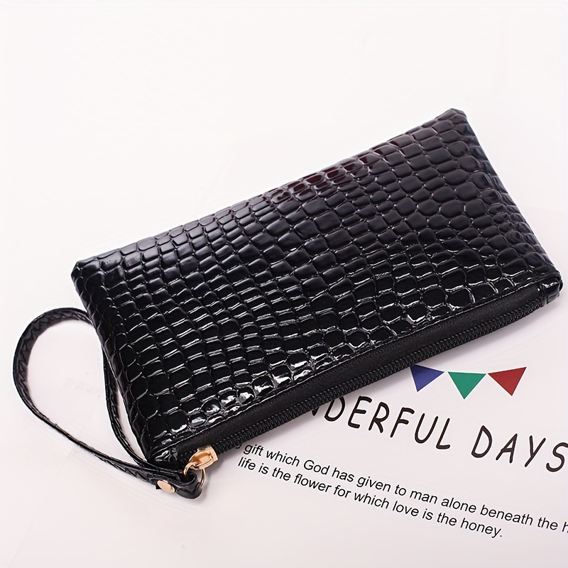 Image of Women's Elegant Wristlet Clutch, Zippered Handbag, Large Capacity Coin Purse