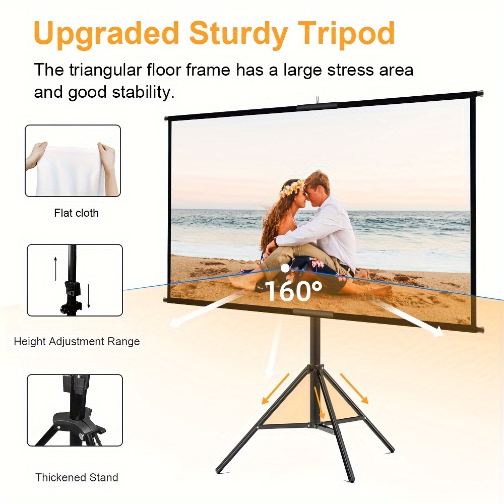   projection screen with bracket 60 72 inch outdoor projector screen 16 9 and tripod stand portable projection screen     on     wall mounted lightweight and compact easy to set up suitable for home theater backyard party office demonstration