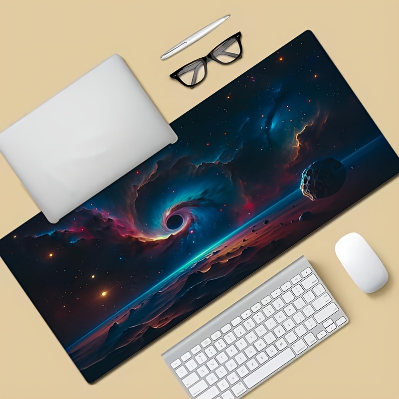 Kriture Tappetino per Mouse 4 Pezzi con Bordo Cucito, Base in Gomma Antiscivolo, Tappetino per Mouse con Testura Premium e Impermeabile per Computer, Laptop, Ufficio e Casa, 260x210x3mm, Nero