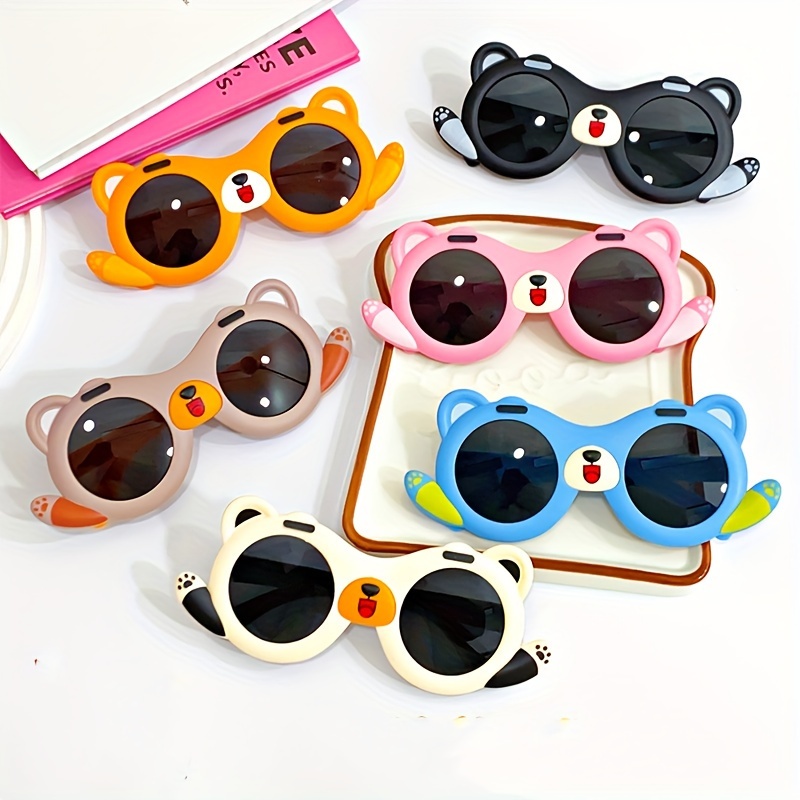 

Adorable Creative Funny Cartoon Red Panda Round Fashion Glasses, For Boys Girls Outdoor Sports Party Vacation Travel Supply Photo Prop