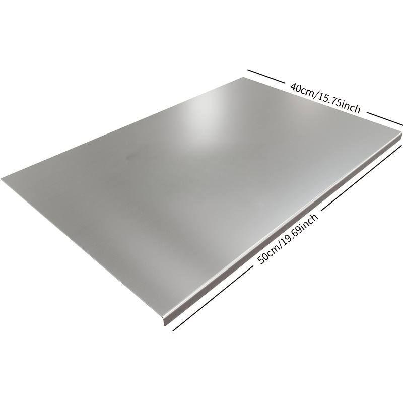 Image of [stainless Steel Food Prep Board] 1pc Stainless Steel Cutting Board- Corrosion& , Heavy Metal Free Food Prep Board For Meat, Fruits, Vegetables, Bread& Baking- No Electricity Needed