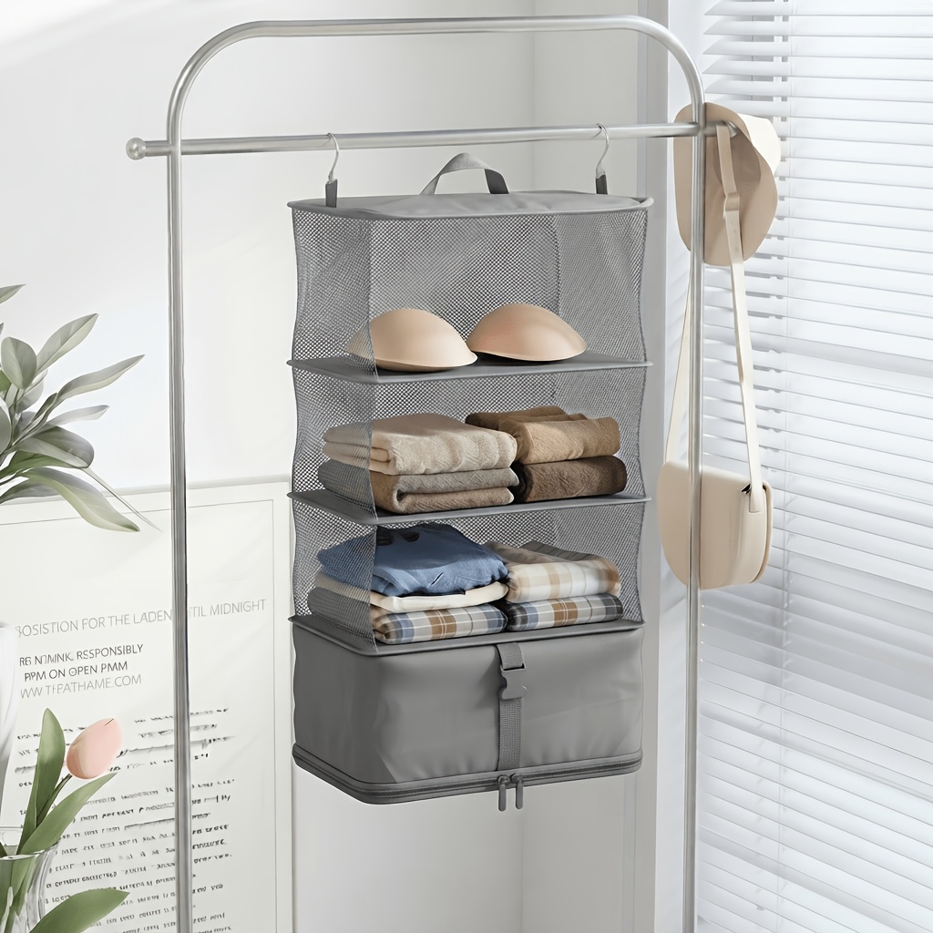 TEMU Sac de Rangement de Voyage Suspendu Portable - de 50 % d'Espace avec un Design Pliable et Lavable. Sac Organisateur de Bagages /les Voyages avec